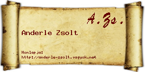 Anderle Zsolt névjegykártya